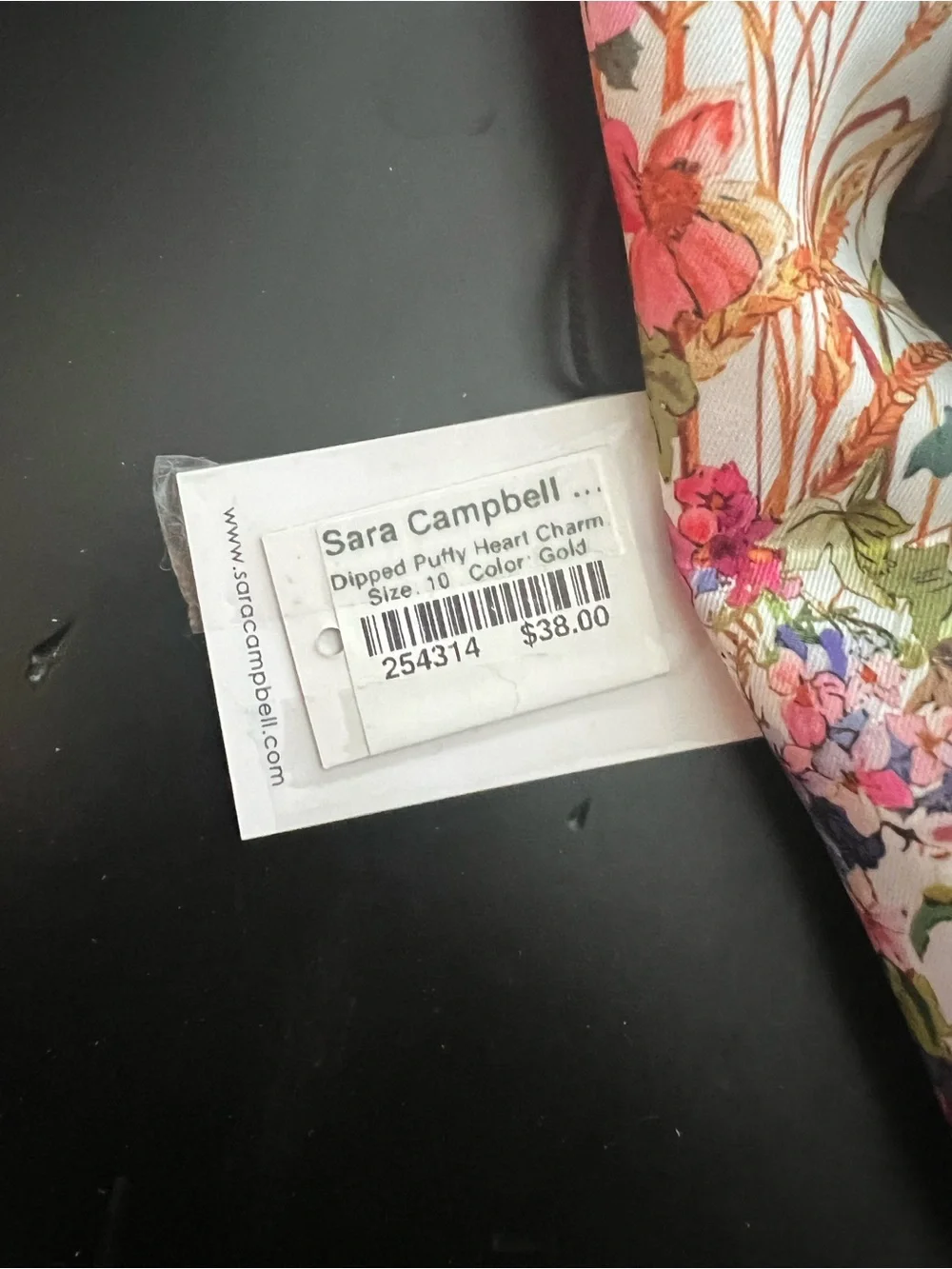 Sara Campbell Floral Silk Scarf Necklace in White with Multicolor Print